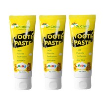 닥터치카 치과의사가 만든 어린이 충치예방 고불소 불소치약 1450ppm, 3개, 80g