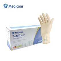 메디콤 세이프터치 울트라그립 라텍스 의료용 진료용 천연 고무 장갑 아이보리 XS 100매, .