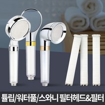 필터샤워기 고급 골드일체형 샤워수전 핸드비데 욕실헤드 절수교체, 스와니S 필터헤드