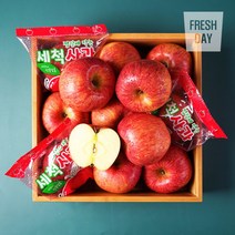 [프레시데이] 껍질째먹는 달콤 영주 세척사과 2.5kg 2박스(18~38입), 상세 설명 참조