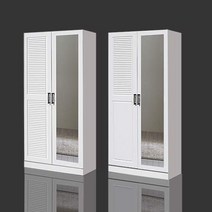 웰튼 갤러리 400 800 옷이불수납 거울 서랍옷장, 하프-도어이불장