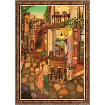 퍼즐코리아 퍼엉 로맨틱 키스 일러스트 미니퍼즐 2000피스 직소퍼즐액자 PK2000-9202, 퍼즐+앤틱골드액자