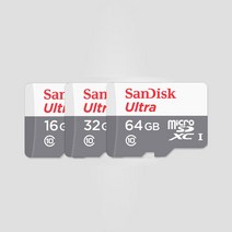 샌디스크 Micro 울트라 SD 카드 16 32GB 블랙박스용 갤럭시 핸드폰 고프로 메모리카드, 64GB