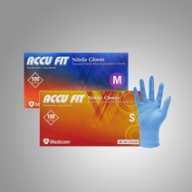 행복물류 메디컴 아큐핏 니트릴장갑 의료용장갑 고무장갑 100매입, 블루 소(S), 소(S)