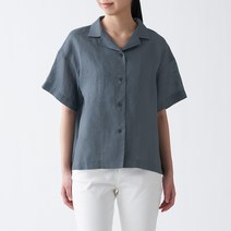 무인양품 MUJI 여성 리넨 오픈칼라 반소매 셔츠 BCF01A1S