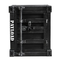 크리에이티브 커스텀 빈티지 인더스트리얼 테마 컨테이너 소파 사이드 커피 테이블 침대 머리맡 스툴 바 클럽 데코 도서관 가구 L, Black Silver Brush