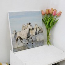 캔버스액자30x30/성공의상징말그림2, 1개