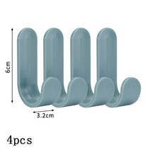 2Pcs/4 개/대 다기능 무료 펀칭 원활한 후크 화이트 일본 스타일 ABS 홈 부엌 욕실 문 후크에 대 한, 4pcs green