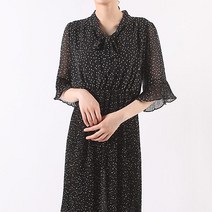 여성 리본 플리츠 반팔 원피스 DD10265