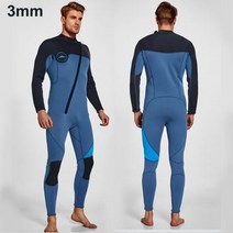 다이빙슈트 서핑슈트 남자 3mm 잠수복 자켓 긴 소매 네오프렌 프론트 지퍼 원피스 점프 슈트 스쿠버 다이빙 서핑 용, 2XL, 1500B-3mm 전면 지퍼