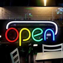 삼항LED 220V연결 완제품 OPEN LED간판 / 입간판 영업중간판 전광판 미니간판 푸드트럭 오픈LED간판