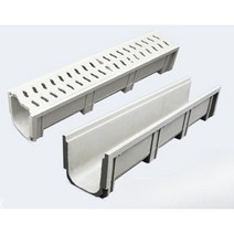 PE배수로 빗물받이 배수관 정원배수 플라스틱배수로, 길이 60x폭 10x높이 6cm+폴리머 커버, 1개