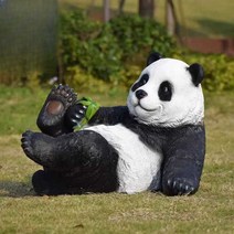 중형 팬더 조형물 조각상 조경 공원 정원 판다 인테리어 장식 야외 정원, 03 55cm 앉아있는 팬더