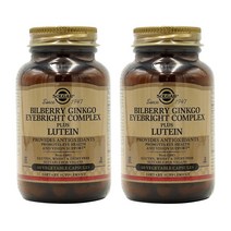 Solgar 솔가 빌베리 징코 아이브라이트 컴플렉스 플러스 루테인 60 베지 캡슐 2병