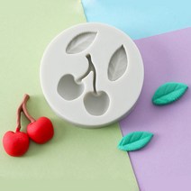 체리 & 잎 실리콘 몰드 퐁당 몰드 케이크 장식 도구 초콜릿 검 페이스트 몰드 설탕 공예 주방 액세서리, 단일옵션