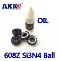 Axk 6 공 Si3n4 하이브리드 세라믹 608zz 608z 608 인라인 스케이트 베어링 스케이트 보드 스피드 롤러 스케이트 롱 보드 Abec11 8*22*7mm|longb, 1개, 단일, 16PCS