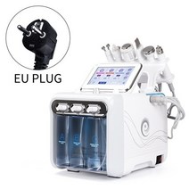 갈바닉 마사지기 고주파 리프팅 플라즈마 피부 관리기 휴대용 h2o2 산소 하이드로 박피술 바이오 rf 물 히드라 박피술 딥 페이셜 스킨 클렌징 머신, EU 플러그220-240v