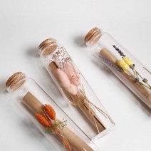 유리병 꽃 편지 기념일 감동 남자친구 여자친구 여사친생일선물 시키기, 핑크플라워