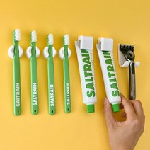 엠픽라이프 무타공 흡착식 칫솔꽂이 치약걸이 부착식 면도기 걸이 세트, 7개, 화이트