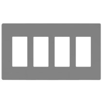 ENERLITES 레브 콜렉션 럭셔리 더블 데코레이터 스위치 커버 나사 없는 벽 플레이트 매트 마감 중간 2구 사이즈 12.4cm x 12.5cm (4.88인치 x 4.92인