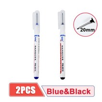 20mm 긴 머리 마킹 펜 방수 및 변색 세라믹 타일 목재 금속 깊은 구멍 전기, [08] 2PCS-Blue Black