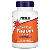 NOW Foods 나우푸드 플러시 프리 나이아신 250mg 180정 니아신(비타민 B-3) 이노시톨 식물성캡슐