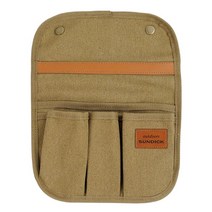 야외 해변 팔걸이 주최자 접이식 캔버스 홀더 소파 팔걸이 포켓 캠핑 기숙사 낚시 음료 전화, 31x23cm, 코튼 캔버스, 카키색 옷감