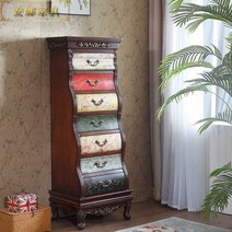 빈티지 서랍장 수납장 거실 인테리어 안방 엔틱 나무, C (하단 이미지 참조)