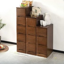 5단 수납장 원목 캐비닛 서랍장 보관함 양말 속옷, 6단 60CM 원목(깊이 45CM)