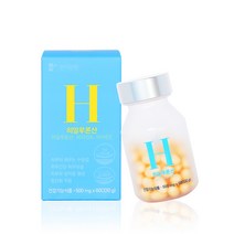 히알루론산 60캡슐 콜라겐 피부 속 보습 항산화 영양제 비타민A 비타민E 엘라스틴가수분해물 식약처인증 먹는 이너뷰티 건조한 피부속부터 차오르는 수분감 3중 건강기능식품 HACCP, 500mg
