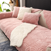 세아 극세사 나뭇잎 쇼파 패드 따뜻한 부드러운 사계절 소파 커버