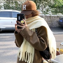 비비드컬러감 심플 포인트 레게 빅 니트 머플러