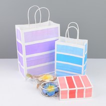 사각 라인 컬러 종이 답례품 쇼핑백 20개 양주쇼핑백 종이가방, 단일사이즈