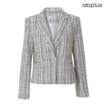 에이비플러스 ab.plus 블루 라인 트위드 페미닌 자켓 (LSV1JJ30A)
