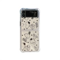 스누피 캐릭터 갤럭시 z flip 3플립 케이스 Z 그립톡 핑거 플랩 명품 핸드폰 스트랩 힌지, z-flip3 (위아래), 라인 만화 개