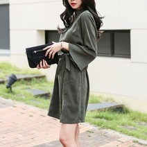 와이드소매 스웨이드 느낌 원피스