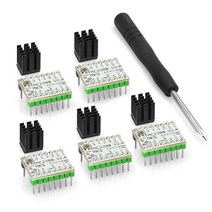5pcs TMC2208 스테퍼 모터 드라이버 UART 모델 스티켓 드라이버 모듈 캐리어 3D 프린터 용 방열판 드라이버, 하나, 검정, 흰색