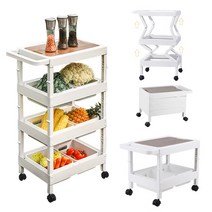 비텐 이동식트롤리 접이식 선반 보조테이블 주방카트, 확정형