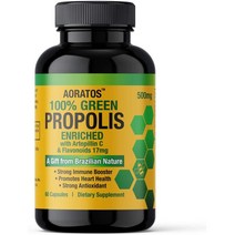 아오라토스 네이쳐 100% 그린 프로폴리스 500mg 60베지캡슐 위드 아르테필린 C &, 상품선택