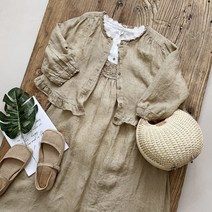 [아이슈즈] 네추럴 컨트리풍 프릴 여성 린넨 자켓 1101705