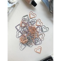 6개 set) 랜덤색상 팝컬러 별 하트 클립 세트 clip paper clip 페이퍼클립, 하트) 비비드 color