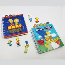 심슨 캐릭터 인덱스 PP노트 심슨디즈니 심슨심슨노트PP노트스프링노트pp스프링노트캐릭터노트, A타입_MARGE & HOMER
