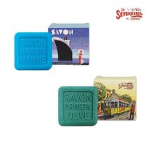 라사본느리드니옹스 유통기한 임박 사본느리 프랑스 명품 천연 비누 클렌징바디향기 1+1 종이케이스 180852, 01. 마린(B9) + 올리브 (B28)