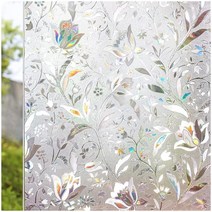 Mul 스타일 장식 창 필름 Anti Look Static Cling 스티커 유리 스테인드 글라스 자기 접착, E_45X100 CM