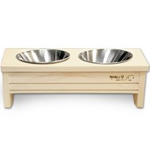 특가할인) 국내 수제작 고양이 강아지 편백 히노끼 원목 식탁 세트 높이 12cm, 1세트
