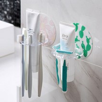 욕실 벽부착 라운드 홀더 4구 칫솔걸이 샤워실 스탠드 양치 세면대 치약통 가정용 디스펜서 회사 거치대