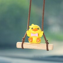 자동차 장식 인형 애니메이션 피규어 스윙 덕 모델 작은 노란색 오리 백미러 걸이식 귀여운 액세서리 선물, 6.F