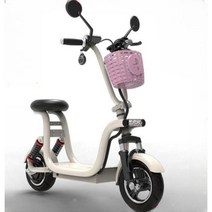 전기스쿠터 미니 전동 전기 출퇴근용 소형 스쿠터, 48V, 흰색 13Ah 45-50km