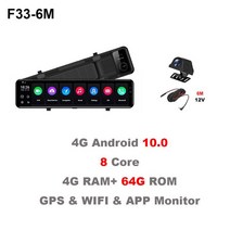 룸미러블랙박스 자동차 카메라 파인뷰 후방 스마트 HGDO 차량용 GPS 와이파이 ADAS 백업 주차 보조 DVR 4G 8 코어 대시 캠 안드로이드 10 미러, 2.F336M - 32G
