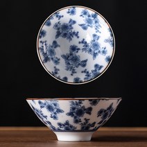 중국 청화 찻잔 도자기 6개 세트 대나무 받침대 포함 삿갓잔 술잔 애주가 선물, 50ml J 6개+받침대